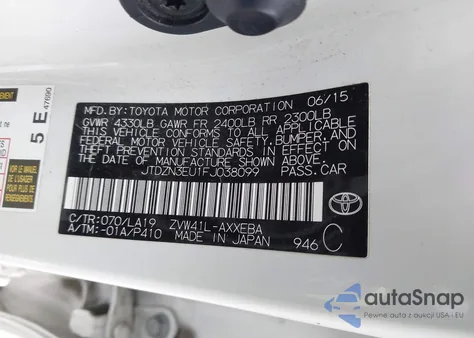 2015 Toyota Prius V Five z USA, uszkodzony, nr VIN JTDZN3EU1FJ038099